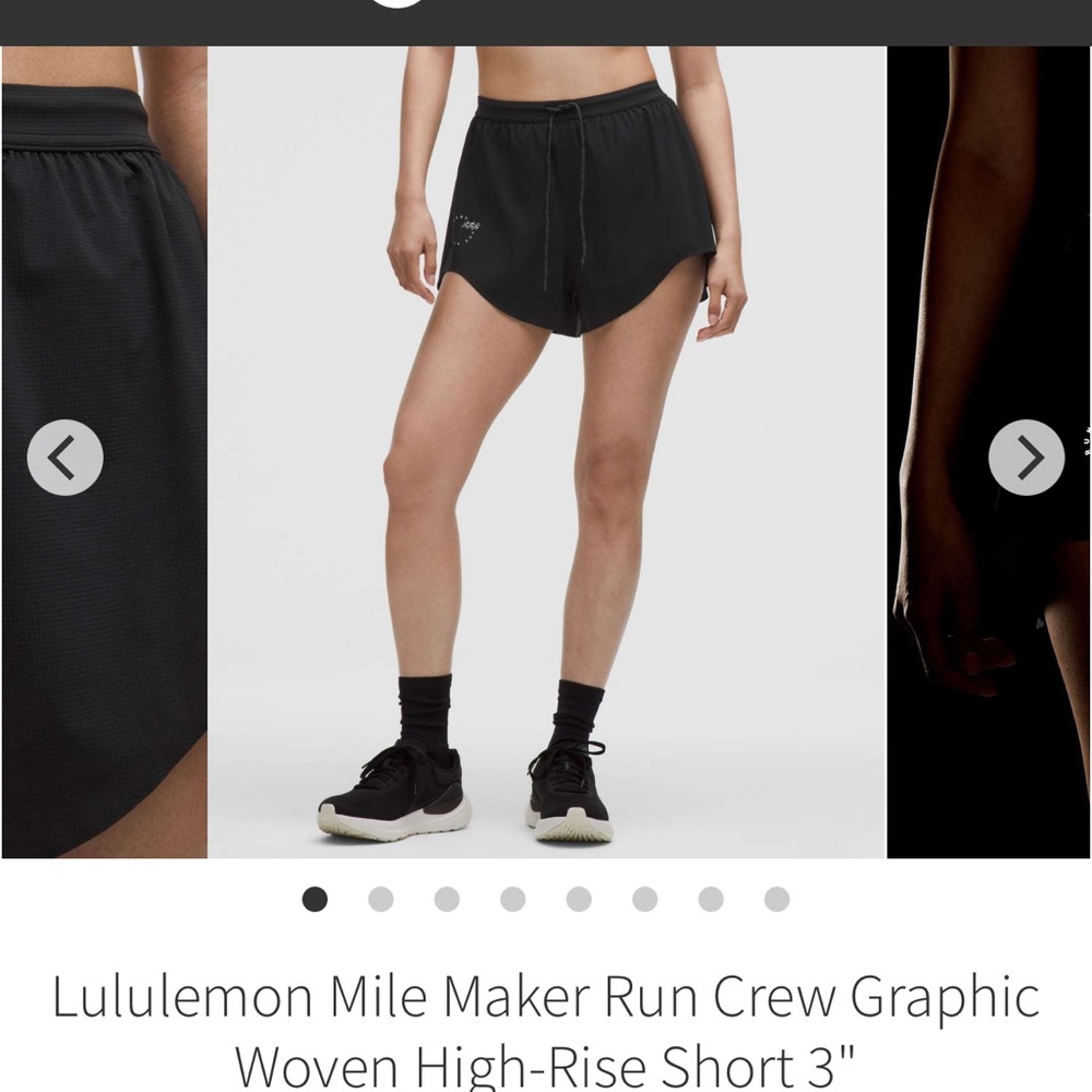 Lululemon Mile Maker Run Crew Graphic Woven High-Rise Short 3" Black NWT size S - Picture 3 of 4